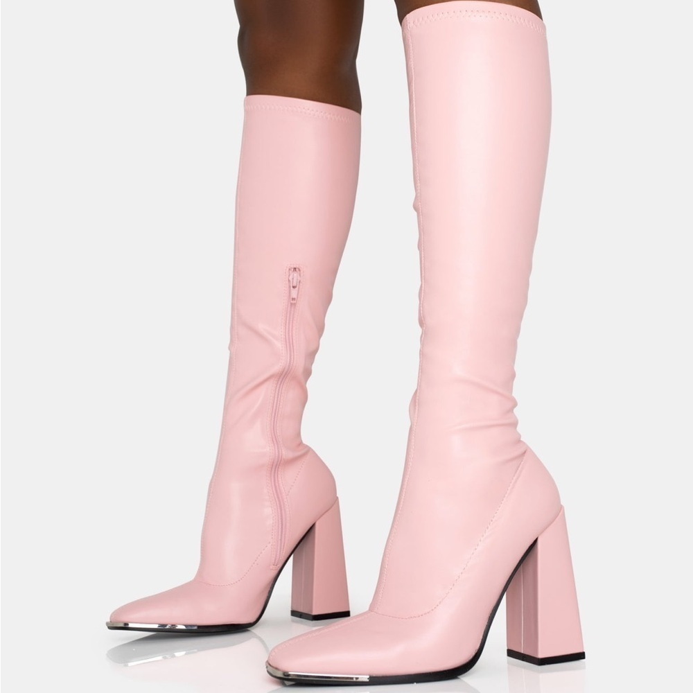 Public Desire Pink Heeled Boots - Picture 4 of 11
